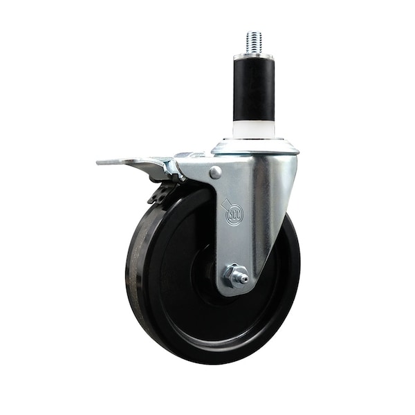 5'' SS Phenolic Swivel 1-3/8'' Expanding Stem Caster Total Lock Brake